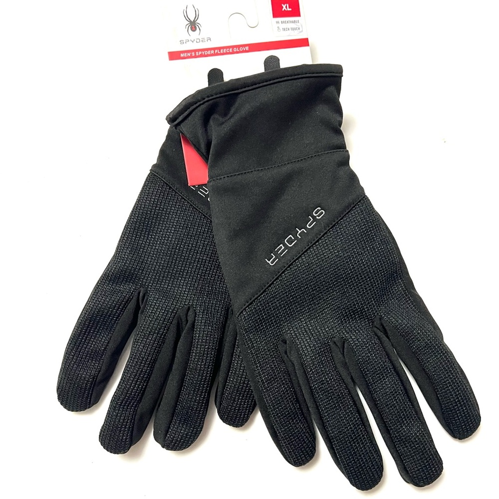 Spyder Tech Touchscreen Breathable Fleece Gloves Black Men’s Size XL